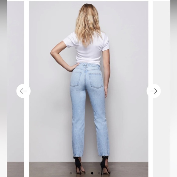 Good AMERICAN Good Vintage Buttons Front Straight Leg Jeans Blue403 Plus Size 30 - Picture 4 of 9